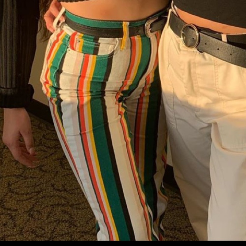 Striped Urban Bell Bottom Pant